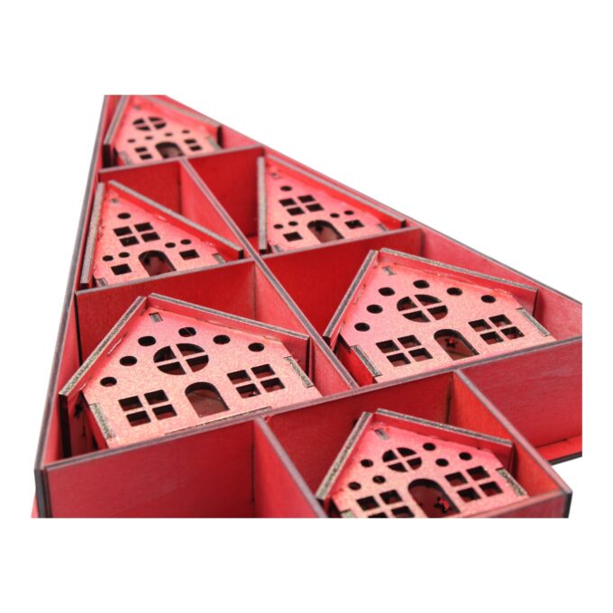 Set 6 căsuțe decorative cu agățătoare și cutie