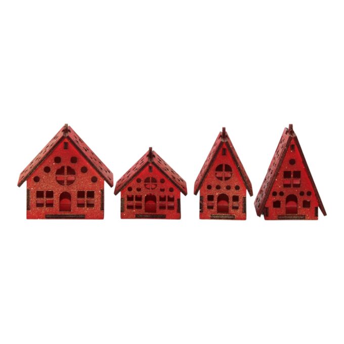 Set 4 Căsuțe decorative cu agățătoare